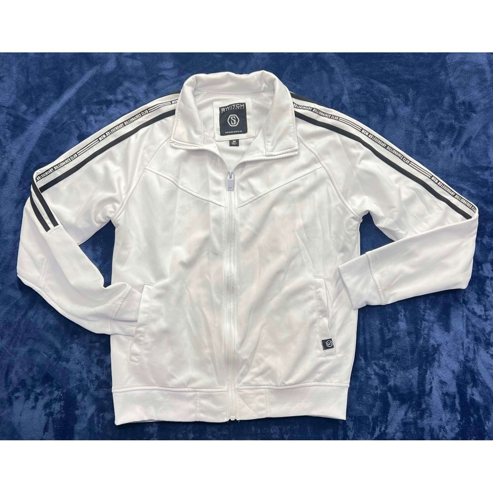 EUC Switch Remarkable Mens White Legendary Billionaires Club Track Jacket Medium